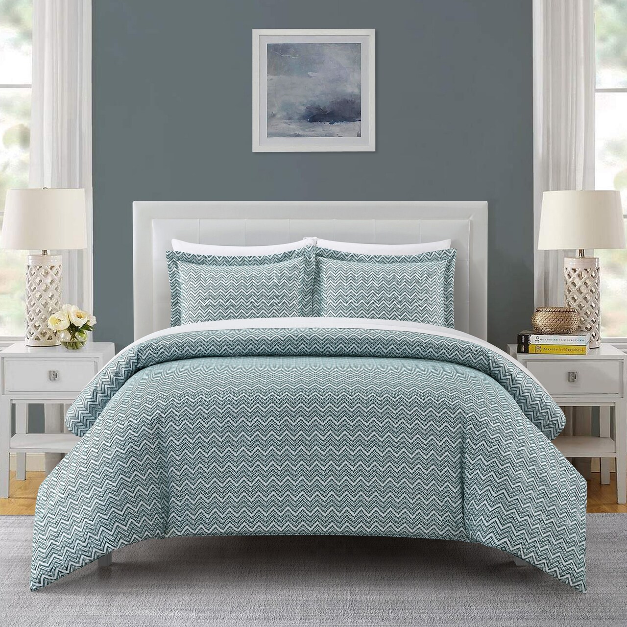 Chic Home Blaine 2 or 3 Piece Duvet Cover Set Contemporary Two Tone Striped